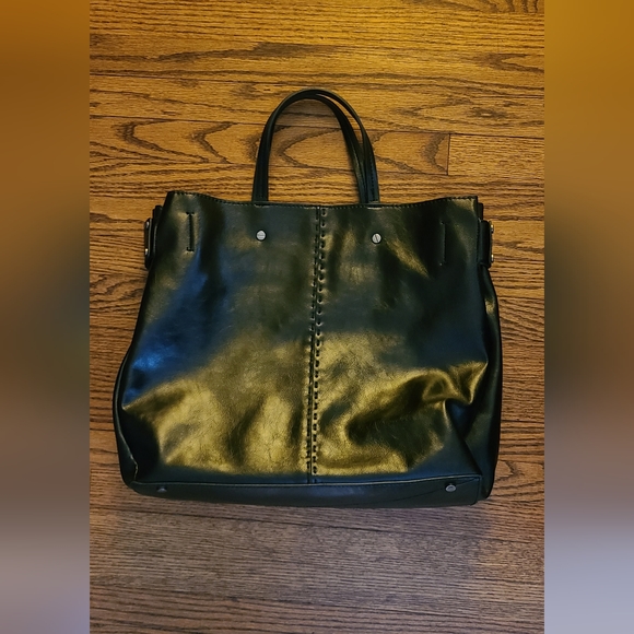 Zara | Black Faux Leather Tote - Picture 6 of 6